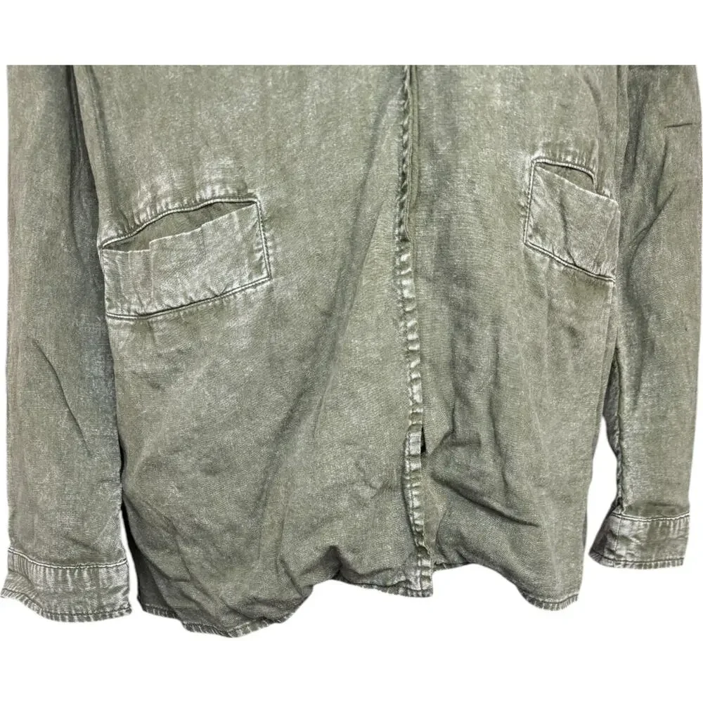 Peace Love World Boheme‎ Relaxed Linen Blend Blazer Rich Olive X-Small NWOT